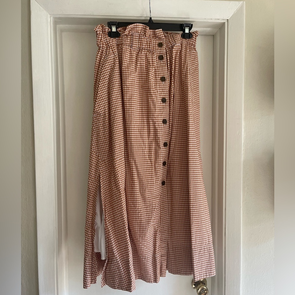 Everlane gingham skirt